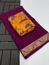 Load image into Gallery viewer, Whimsical Function Wear Pure Soft Viscouse Georgette Weaving Border Rich Pallu Fancy Designer Saree For Party
