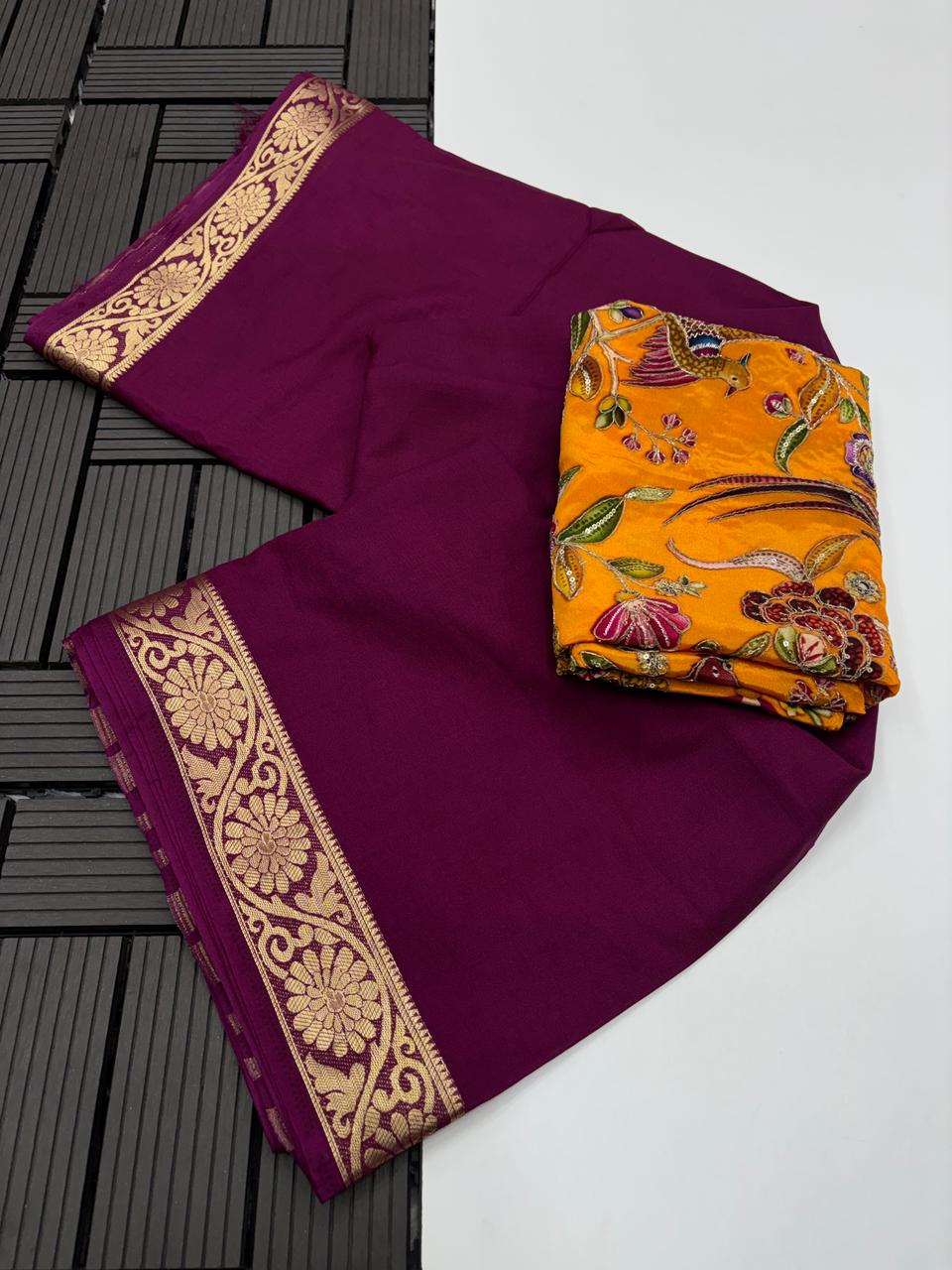 Whimsical Function Wear Pure Soft Viscouse Georgette Weaving Border Rich Pallu Fancy Designer Saree For Party