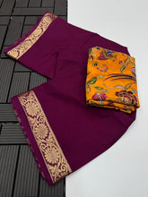 Load image into Gallery viewer, Whimsical Function Wear Pure Soft Viscouse Georgette Weaving Border Rich Pallu Fancy Designer Saree For Party
