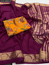 Load image into Gallery viewer, Whimsical Function Wear Pure Soft Viscouse Georgette Weaving Border Rich Pallu Fancy Designer Saree For Party
