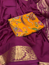 Load image into Gallery viewer, Whimsical Function Wear Pure Soft Viscouse Georgette Weaving Border Rich Pallu Fancy Designer Saree For Party
