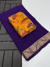 Load image into Gallery viewer, Whimsical Function Wear Pure Soft Viscouse Georgette Weaving Border Rich Pallu Fancy Designer Saree For Party
