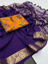 Load image into Gallery viewer, Whimsical Function Wear Pure Soft Viscouse Georgette Weaving Border Rich Pallu Fancy Designer Saree For Party
