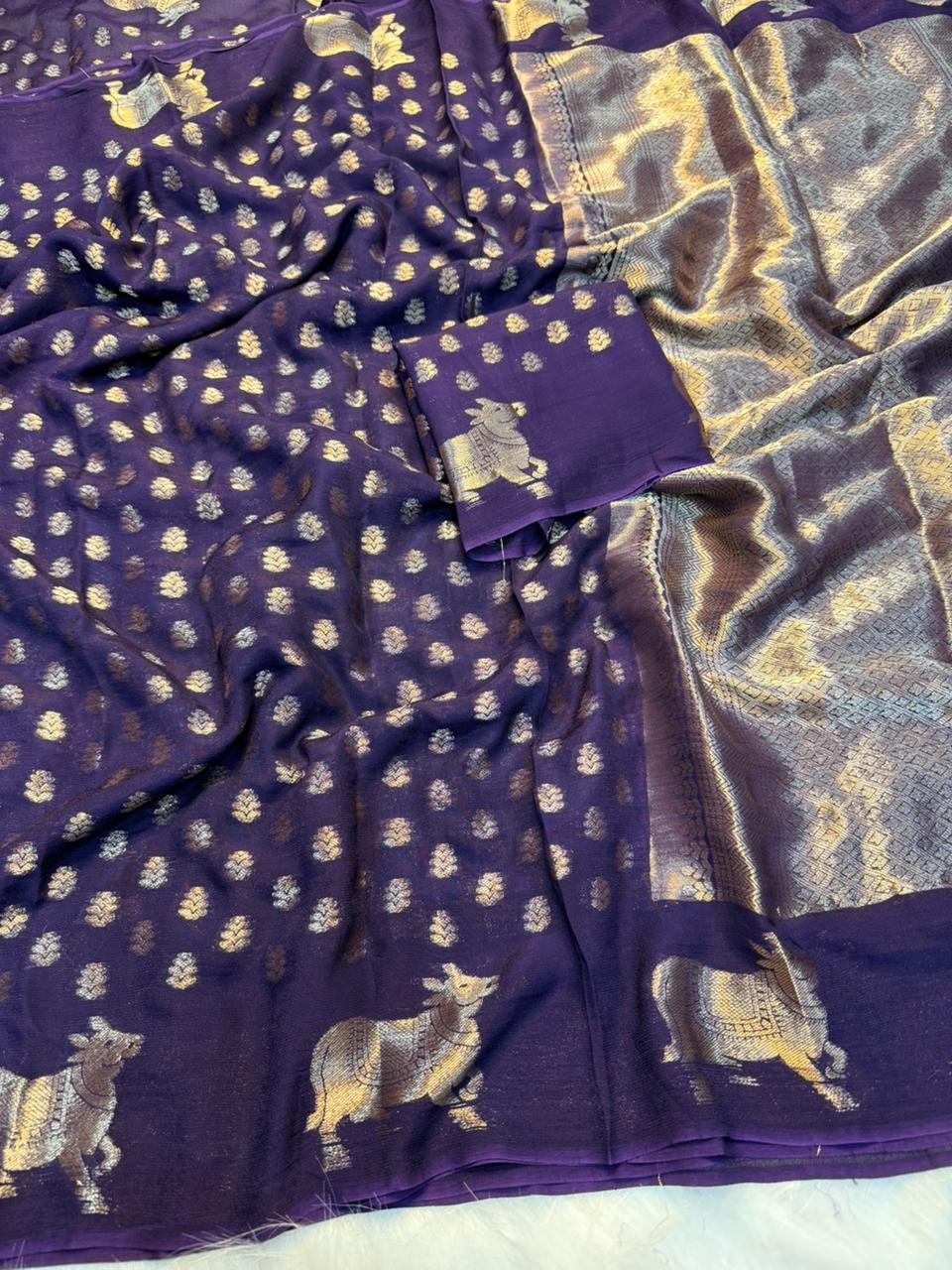 Admirable Festive Wear Viscose Dola With Crape Silk Jacquard Work n Rich Pallu Designer Saree For Ocassion