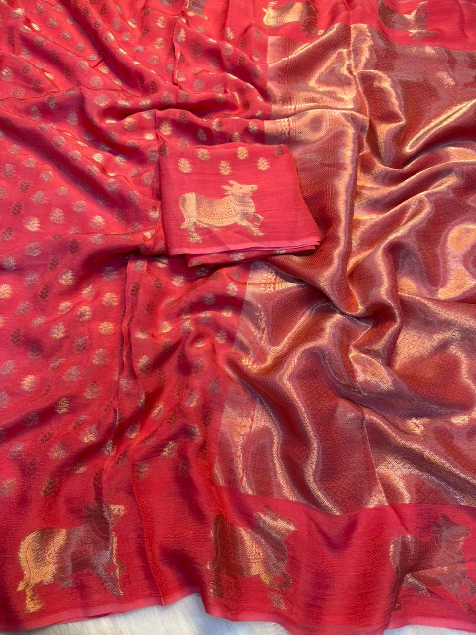 Admirable Festive Wear Viscose Dola With Crape Silk Jacquard Work n Rich Pallu Designer Saree For Ocassion