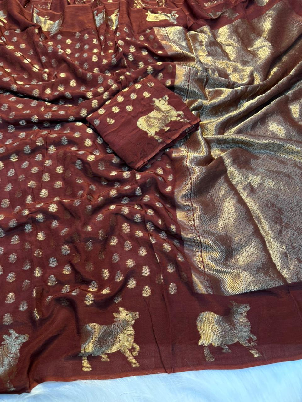 Admirable Festive Wear Viscose Dola With Crape Silk Jacquard Work n Rich Pallu Designer Saree For Ocassion