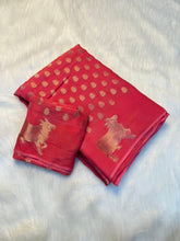 Load image into Gallery viewer, Admirable Festive Wear Viscose Dola With Crape Silk Jacquard Work n Rich Pallu Designer Saree For Ocassion
