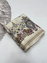 Load image into Gallery viewer, Imaginative Festive Wear Pure Soft Kashmiri Cotton Silk Designer Printed n Rich Pallu Saree With Blouse Piece
