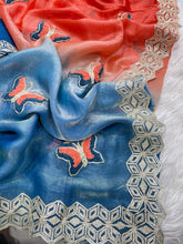 Load image into Gallery viewer, Mellifluous Function Wear Embroidery Flower Butties n Arco Cut Work Border Designer Saree With Unstitched Blouse
