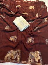 Load image into Gallery viewer, Desirable Party Wear Pure Soft Viscose Silk Zari Work Fancy Designer Saree With Contrast Blouse Piece
