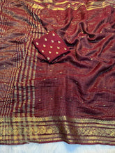 Load image into Gallery viewer, Gratifying Party Wear Viscose Georgette Jacquard Weaving Work Rich Pallu Fancy Designer Saree
