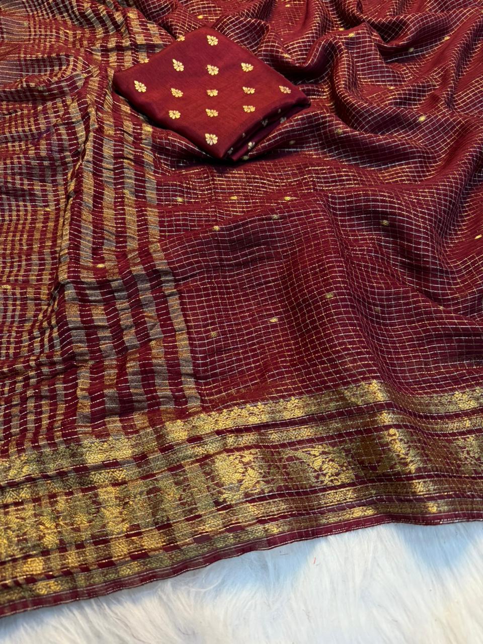 Gratifying Party Wear Viscose Georgette Jacquard Weaving Work Rich Pallu Fancy Designer Saree