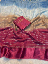 Load image into Gallery viewer, Charming Wedding Wear Pure Viscose Georgette Satin Border Zari Design Fancy Designer Saree With Blouse peice
