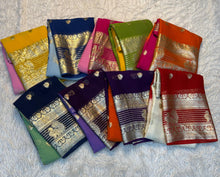 Load image into Gallery viewer, Admirable Festive Wear Double Shaded Viscose Georgette n Jacquard Border Fancy Designer Saree With Contrast Bloue Piece
