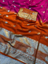 Load image into Gallery viewer, Admirable Festive Wear Double Shaded Viscose Georgette n Jacquard Border Fancy Designer Saree With Contrast Bloue Piece
