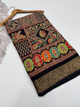 Load image into Gallery viewer, Delightful Function Wear Pure Soft Chiffon Silk Print n Mangalkari Border Fancy Designer Saree With Blouse peice
