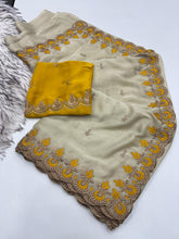 Load image into Gallery viewer, Elegant Party Wear Pure Soft Rangoli Silk Embroidery n Sequence Work Fancy Designer Saree With Blissful Blouse
