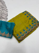 Load image into Gallery viewer, Elegant Party Wear Pure Soft Rangoli Silk Embroidery n Sequence Work Fancy Designer Saree With Blissful Blouse
