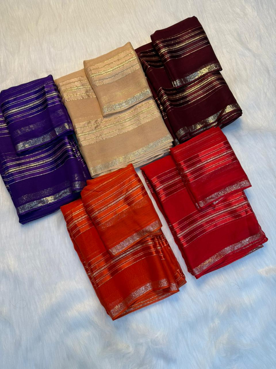 Desirable Party Wear Pure Viscose Georgette Weaving Zari Design Saree With Blouse Piece