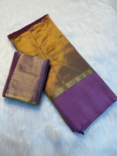 Load image into Gallery viewer, Prettiest Party Wear Pure Soft Tissue Silk Jacquard Border Rich Pallu Fancy Designer Saree With Contrast Blouse Piece
