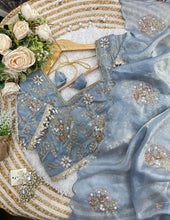 Load image into Gallery viewer, Charismatic Wedding Wear Silk Heavy Embroidery Beads Work Fancy Designer Saree With Stitched Blouse
