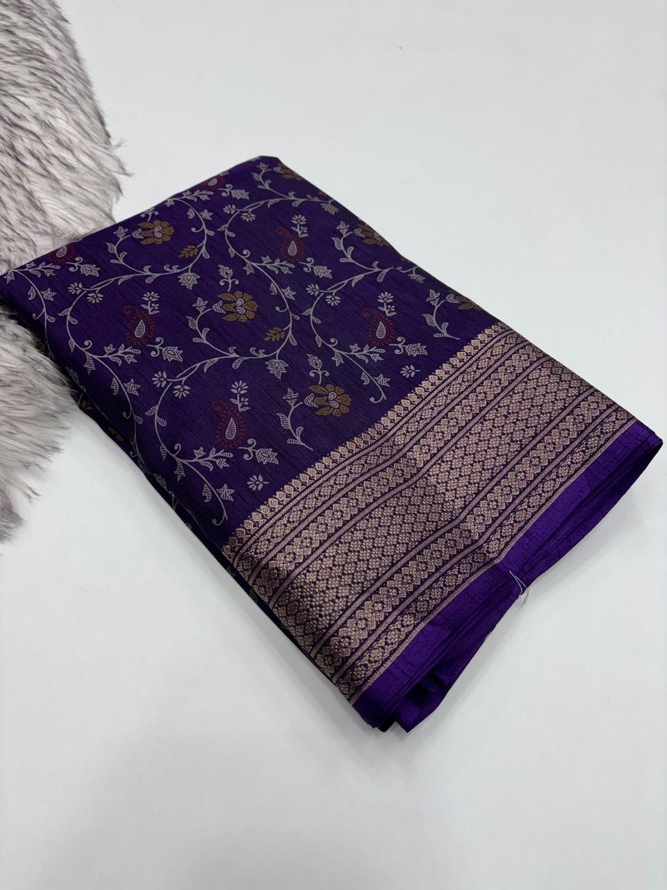Opulent Festive Wear Pure Soft Dola Silk Jacquard Border Pich Pallu Designer Saree With Elegant Blouse Piece