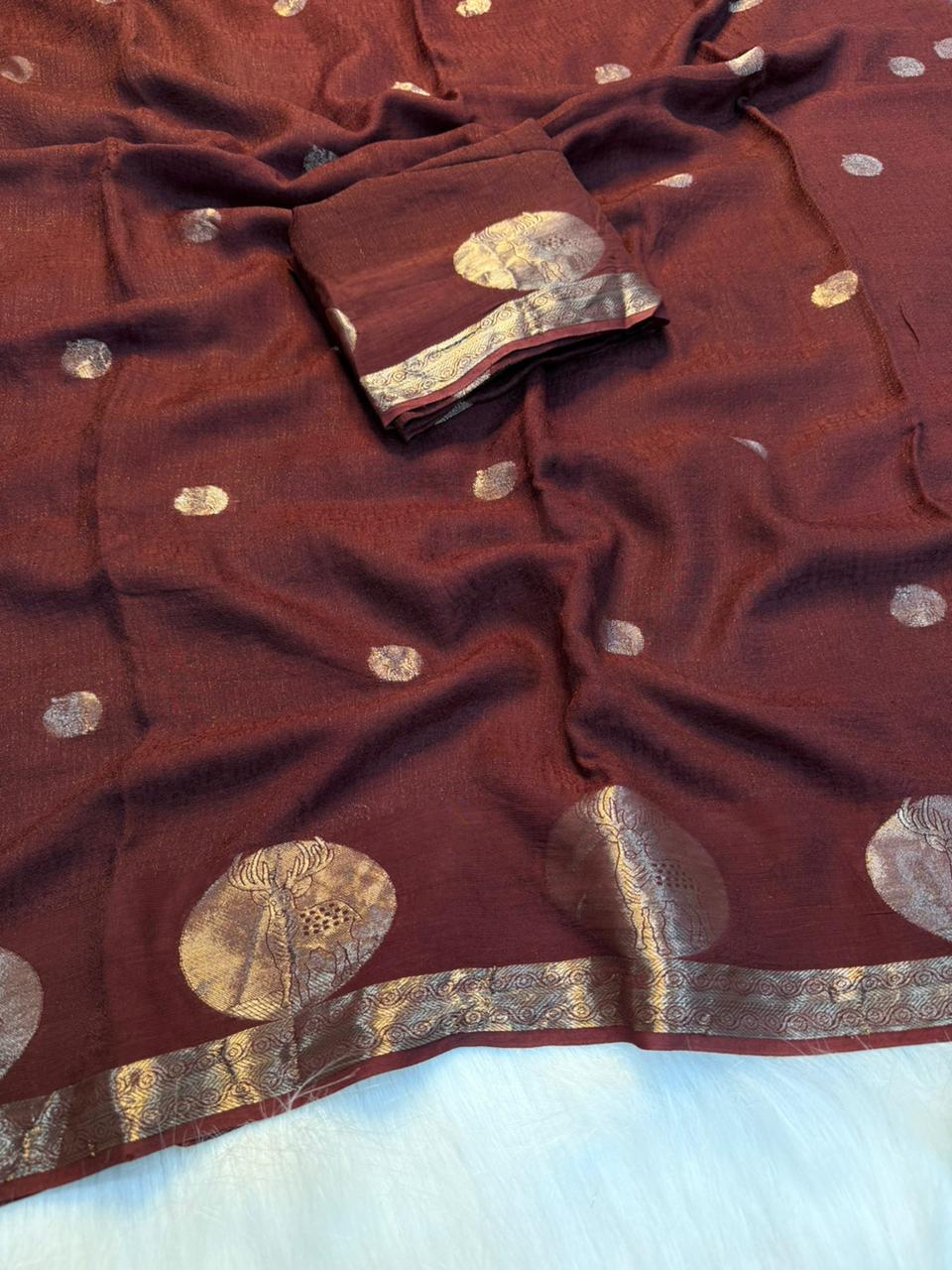 Adorning Function Wear Pure Soft Viscose Silk Jacquard Design n Satin Border Fancy Designer Saree