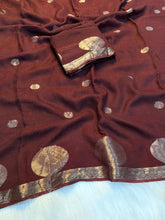 Load image into Gallery viewer, Adorning Function Wear Pure Soft Viscose Silk Jacquard Design n Satin Border Fancy Designer Saree
