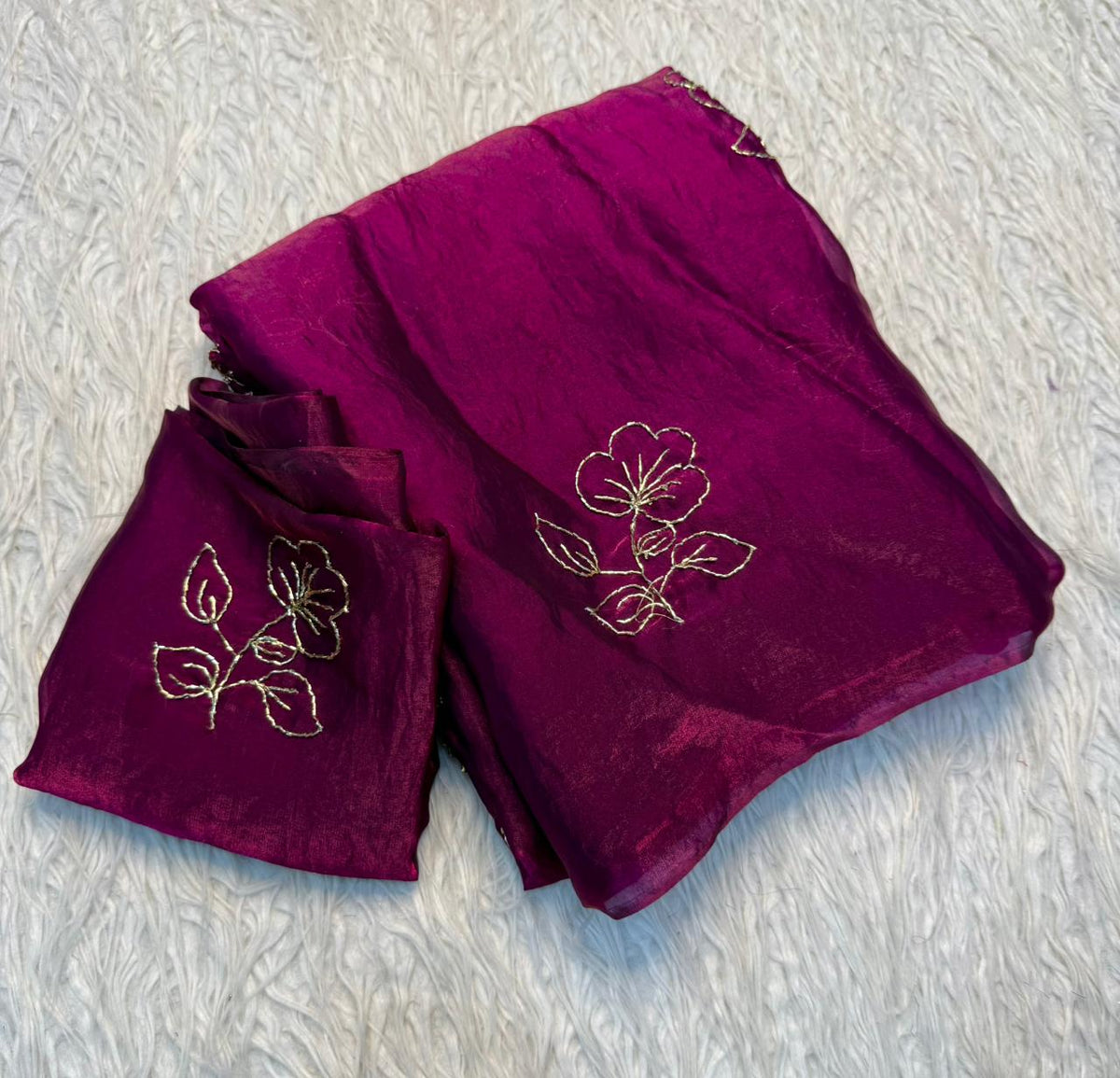 Adorable Party Wear Silk Beads Work Fancy Designer Saree With Blissful Blouse Piece