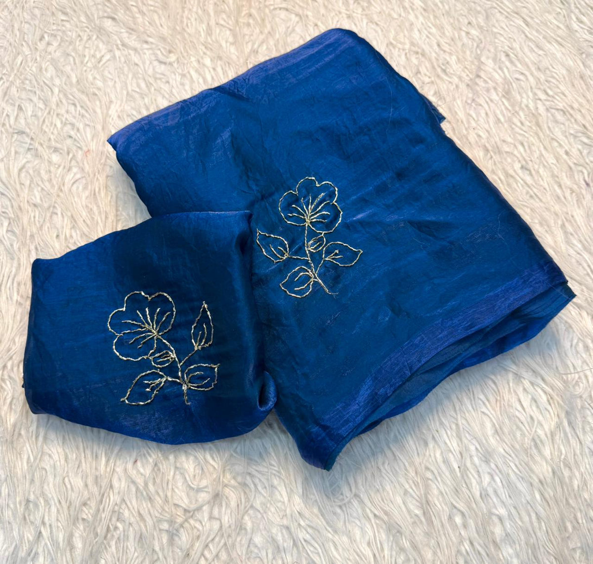 Adorable Party Wear Silk Beads Work Fancy Designer Saree With Blissful Blouse Piece