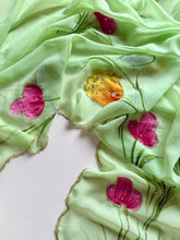 Load image into Gallery viewer, Graceful Party Wear Soft Pure Georgette Handwork Flower Design Fancy Designer Saree With Blouse Piece
