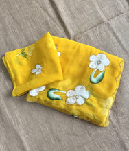 Load image into Gallery viewer, Prettiest Party Wear Yellow Color Soft Chiffon Handbrush Print n Handwork Fancy Designer Saree
