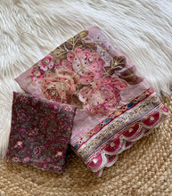 Load image into Gallery viewer, Demanding Party Wear Pure Tebby Silk Floral Prints n Sequence Dimond Work Fancy Designer Saree With Blouse
