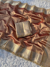 Load image into Gallery viewer, Glamorous Wedding Wear Banarasi Tissue Silk Jacquard n Heavy Lace Work Fancy Designer Saree
