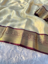 Load image into Gallery viewer, Redolent Function Wear Banarasi Tissue Silk Jacquard Zari Weaving Work Rich Pallu Fancy Designer Saree With Blouse Piece
