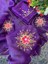 Load image into Gallery viewer, Blooming Festive Wear Soft Silk Handwork Fancy Designer Saree With Blissful Blouse Piece
