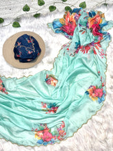 Load image into Gallery viewer, Glamorous Function Wear Pure Soft Tebby Silk Floral Prints n Hand Work Fancy Designer Saree With Blouse Piece
