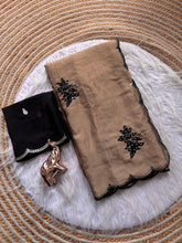 Load image into Gallery viewer, Effervescent Function Wear Rangoli Silk Embroidery n Butti Work Fancy Designer Saree With Contrast Blouse
