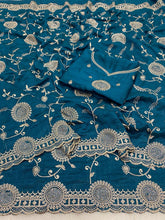 Load image into Gallery viewer, Splendorous Function Wear Pure Soft Vichitra Silk Embroidery Work Designer Saree For Wedding
