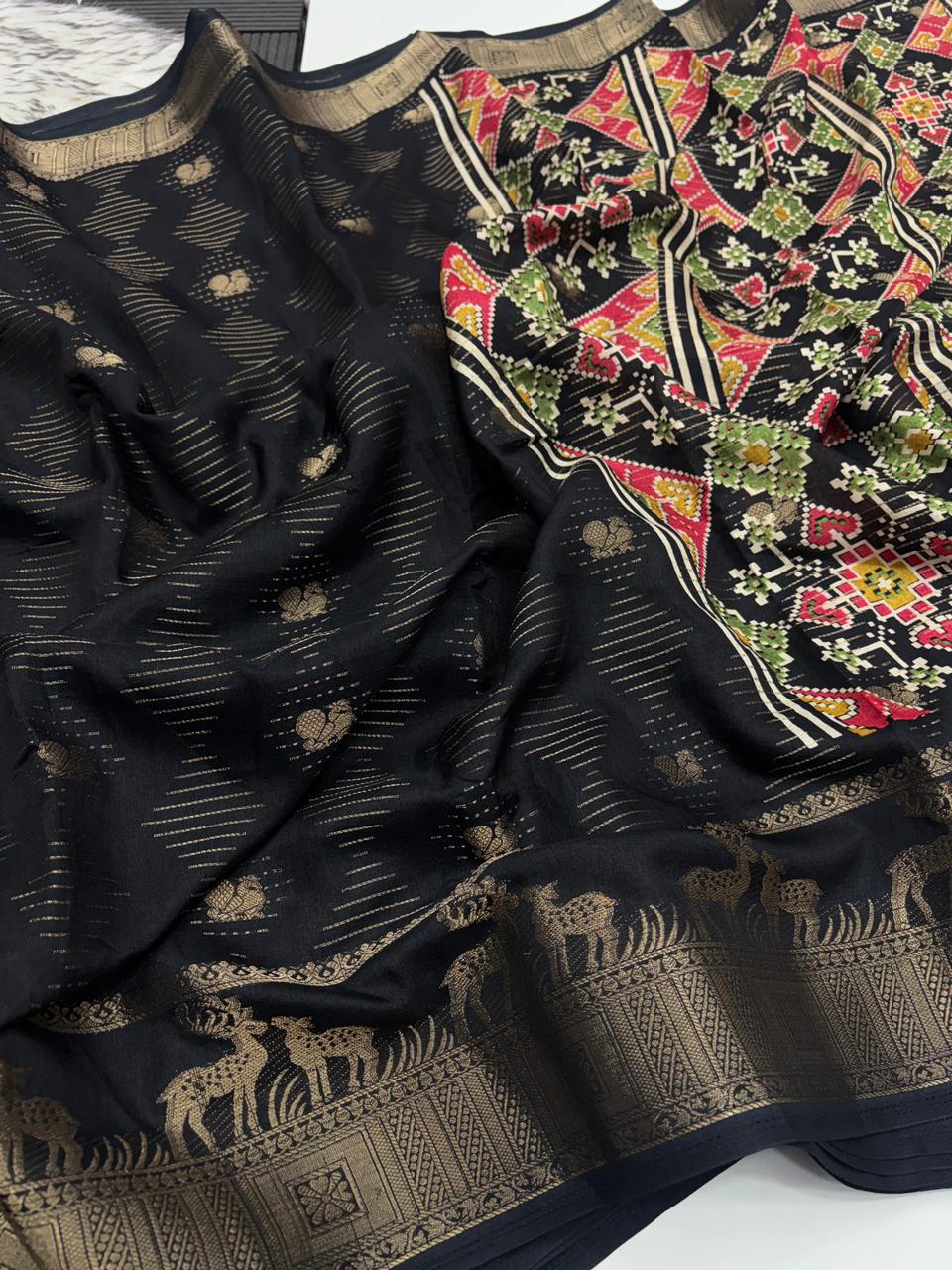Confounding Festive Wear Pure Soft Georgette Silk Jacquard Border Rich Pallu Designer Saree With Blouse Piece