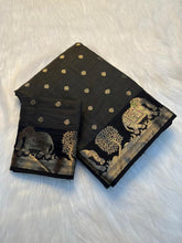 Load image into Gallery viewer, Graceful Party Wear Soft Tussar Silk Jacquard Weaving Work Rich Pallu Fancy Designer Saree With Blouse
