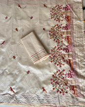 Load image into Gallery viewer, Stunning Party Wear Tussar Silk Heavy Embroidery Work Fancy Designer Saree With Blouse Piece
