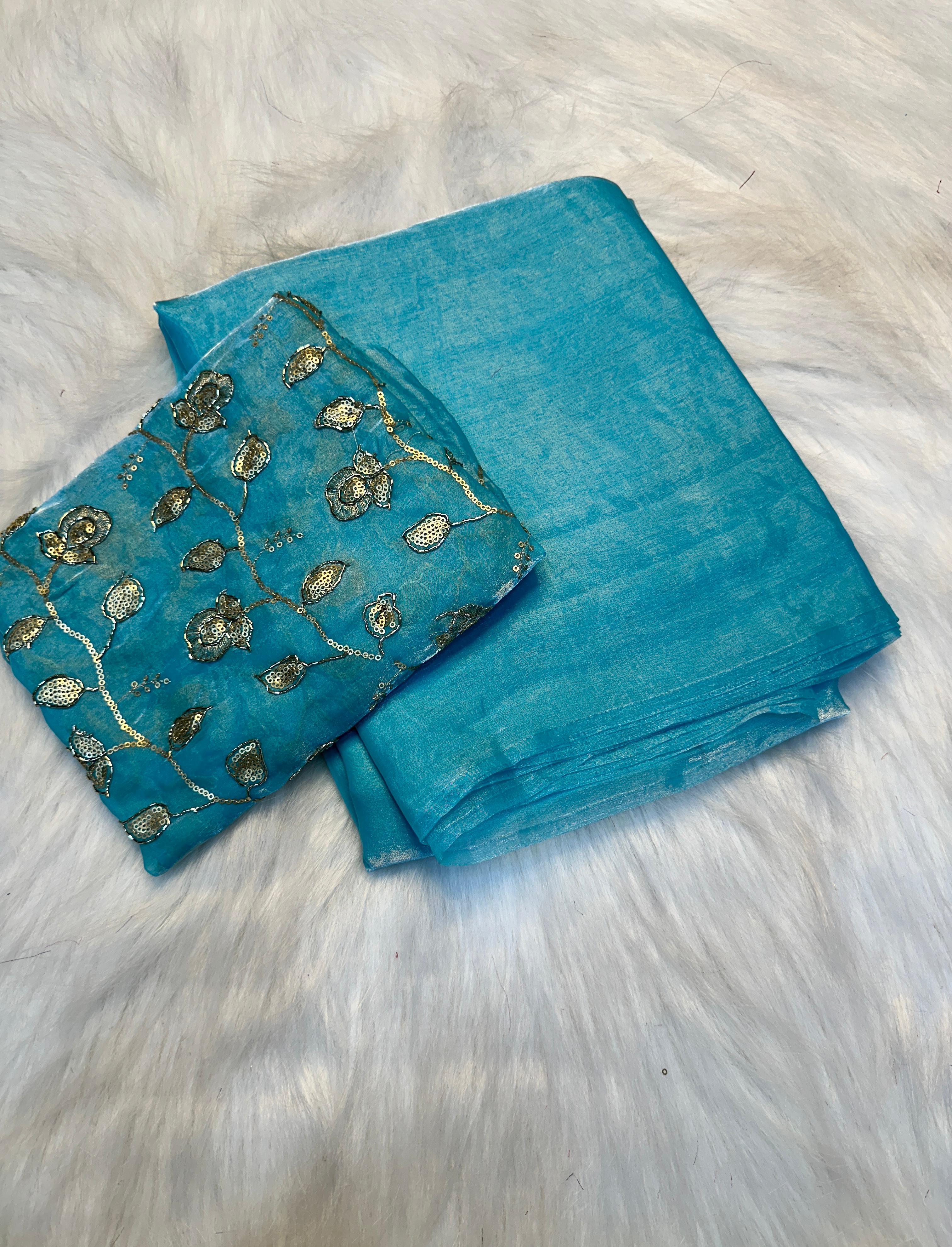 Luxury Function Wear Crush Silk Fancy Designer Saree With Heavy Beeds Work Blouse