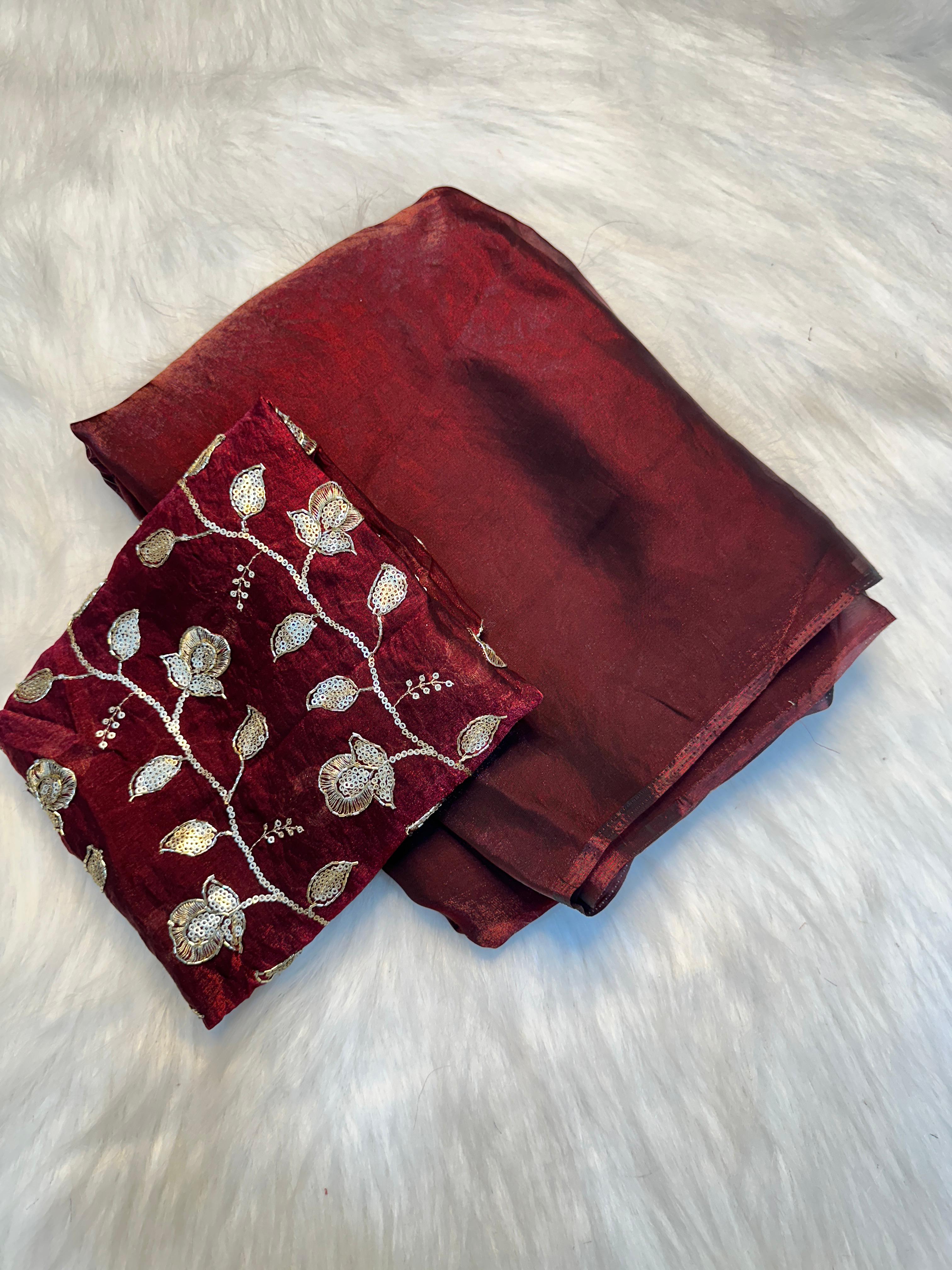 Luxury Function Wear Crush Silk Fancy Designer Saree With Heavy Beeds Work Blouse