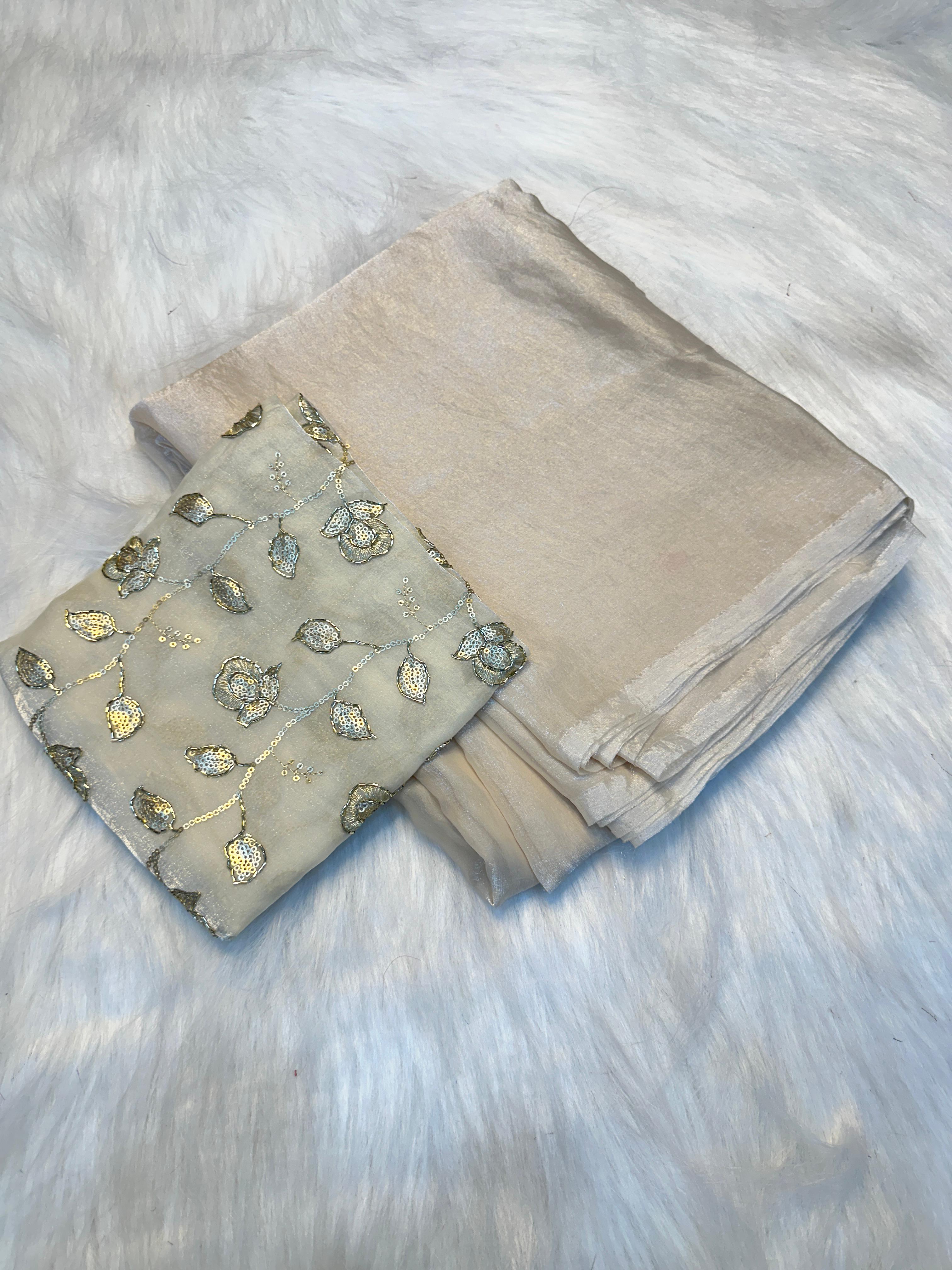 Luxury Function Wear Crush Silk Fancy Designer Saree With Heavy Beeds Work Blouse