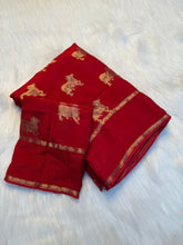 Load image into Gallery viewer, Stunning Party Wear Pure Soft Viscose Crape Silk Jacquard Work Rich Pallu Fancy Designer Saree With Blouse Piece
