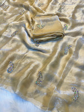 Load image into Gallery viewer, Entrancing Function Wear Silk Embroidery Sequence n Zari Work Fancy Designer Saree With Blouse Piece
