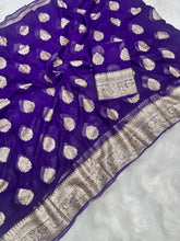 Load image into Gallery viewer, Blooming Festive Wear Pure Viscose Georgette Jacquard Weaving Work Fancy Designer Saree With Blouse
