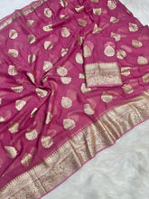 Load image into Gallery viewer, Blooming Festive Wear Pure Viscose Georgette Jacquard Weaving Work Fancy Designer Saree With Blouse
