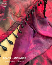 Load image into Gallery viewer, Redolent Party Wear Satin Silk Embroidery n Sequence Beads Work Lace Saree With Blouse Piece

